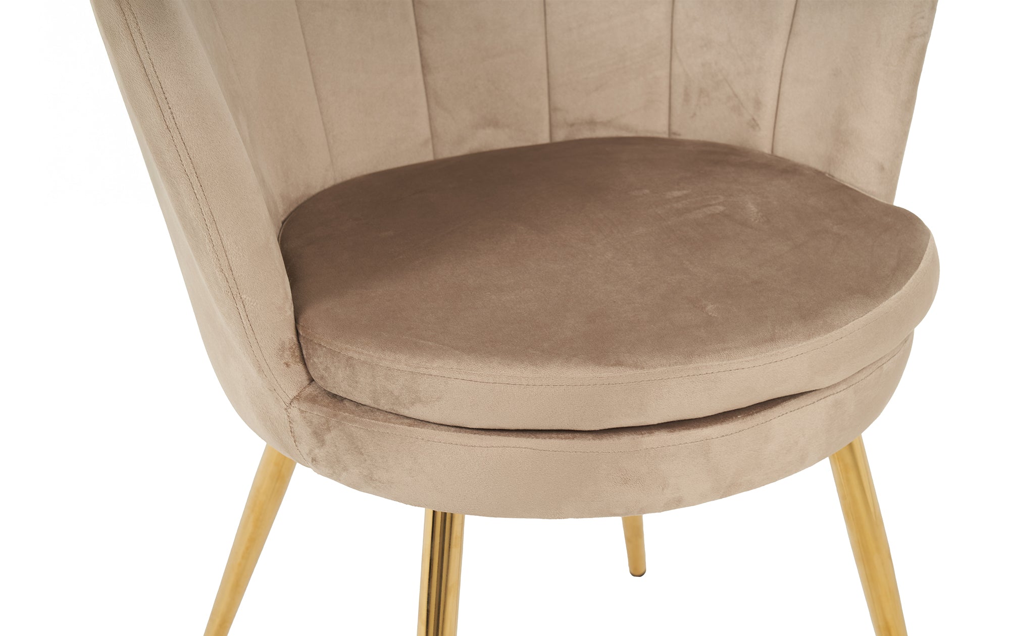 Poltrona Conchiglia Camera da Letto in Velluto Design Moderno Maddina Tortora