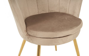 Poltrona Conchiglia Camera da Letto in Velluto Design Moderno Maddina Tortora