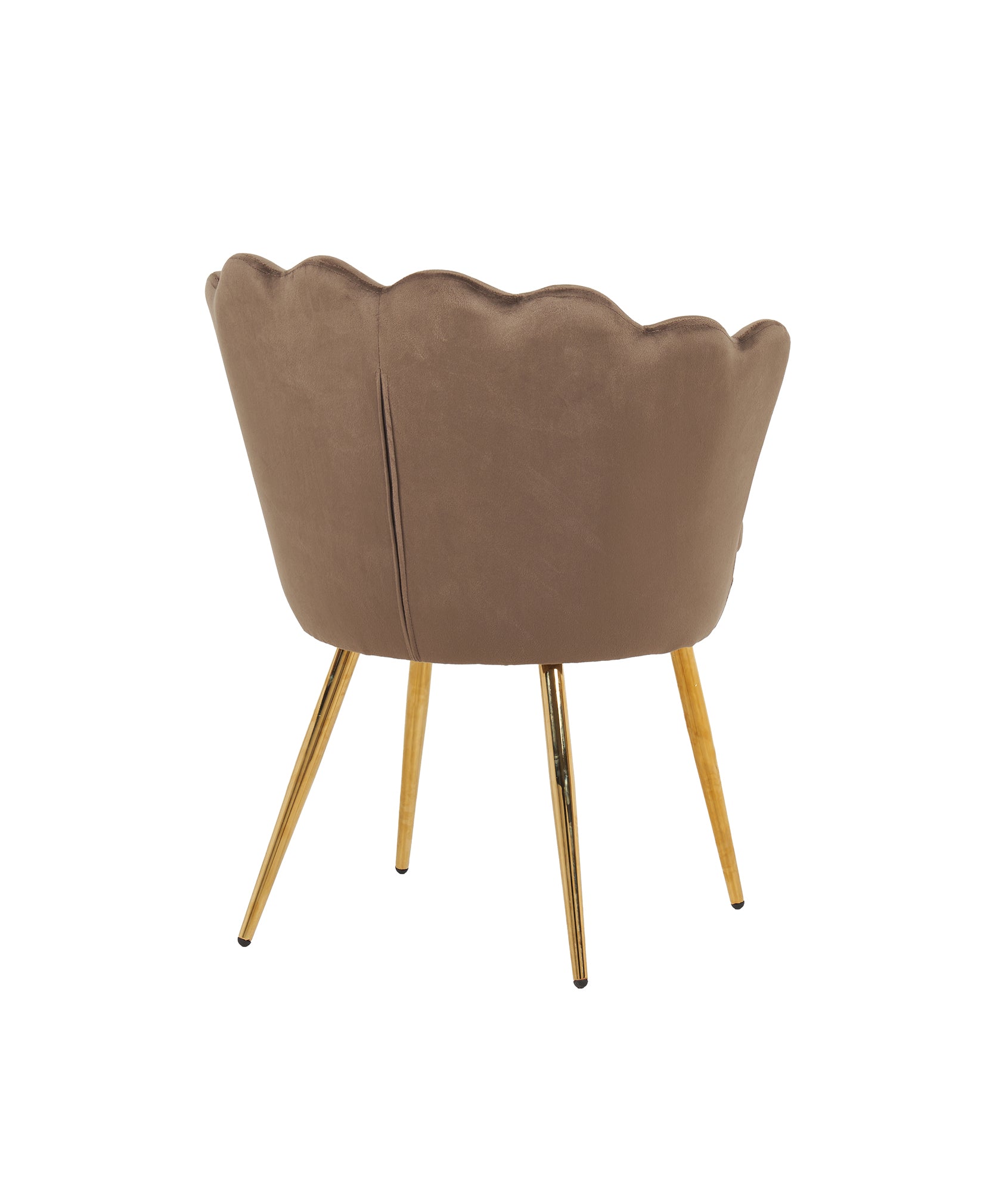 Poltrona Conchiglia Camera da Letto in Velluto Design Moderno Maddina Marrone