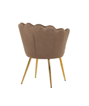 Poltrona Conchiglia Camera da Letto in Velluto Design Moderno Maddina Marrone