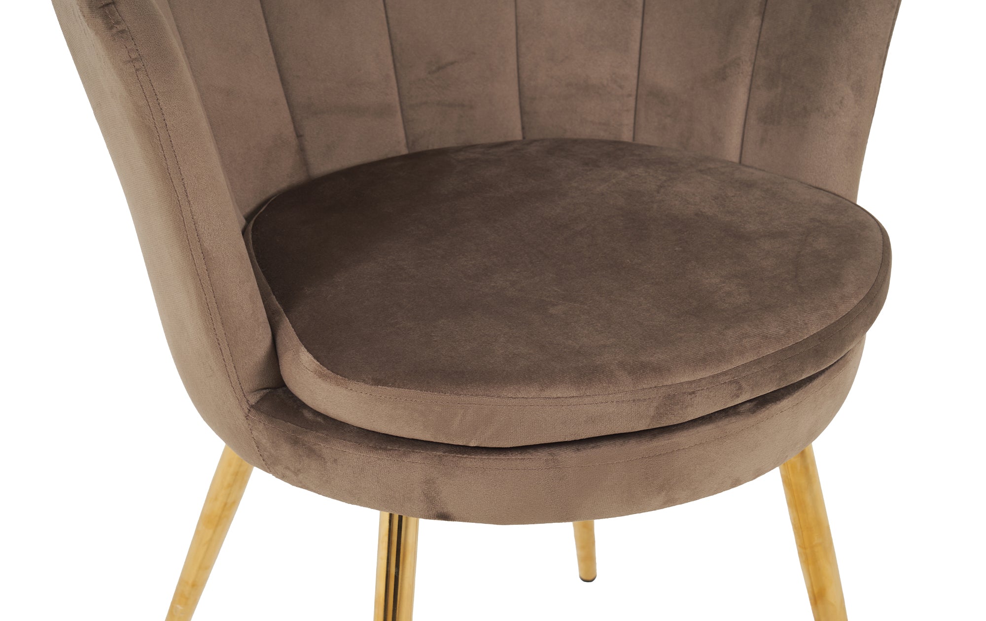 Poltrona Conchiglia Camera da Letto in Velluto Design Moderno Maddina Marrone