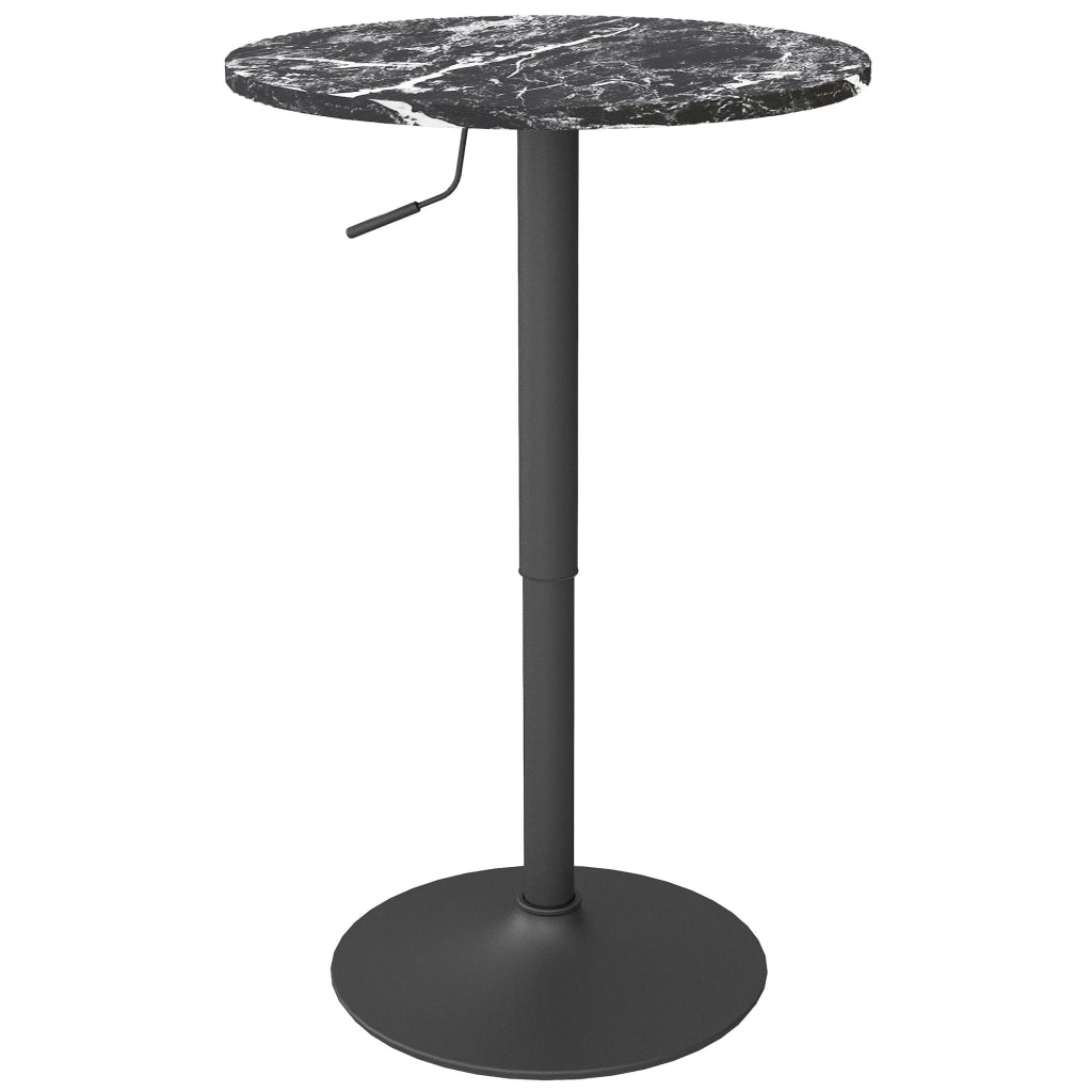 Tavolino bar ¨C zephmum ¨C Nero, Marmo effetto, 60x60x68-93.5 cm