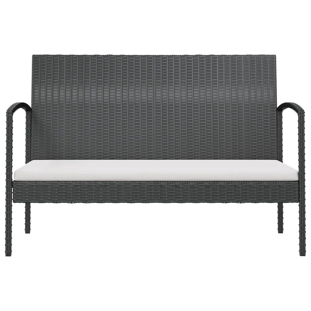 Set Divani da Giardino 16 pz con Cuscini in Polyrattan Nero 3095964