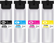 Set di Cariche d'Inchiostro compatibile con Epson T11D1-T11D4 - Nero/Ciano/Magenta/Giallo - Chip migliorata - Per Workforce Pro WF-C5390DN/WF-C5890DWF - Cariche per Stampante
