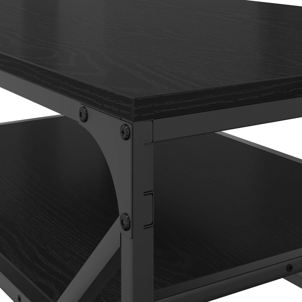 Tavolino da caffÃ¨ con ripiano in rovere nero 90x50x40 cm