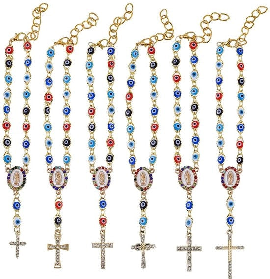 Set di 6 decorazioni per auto e portachiavi con occhi malefici