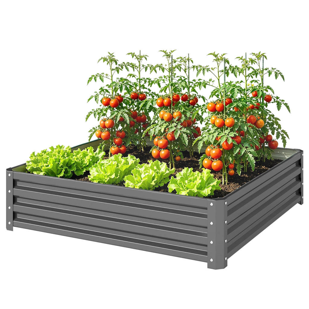 Vaso da giardino ¨C zephmum ¨C Grigio chiaro, Acciaio, 120x120x30 cm