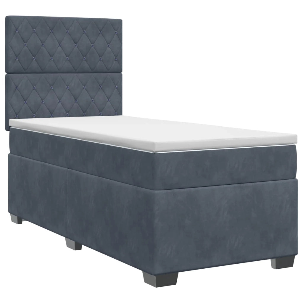 Letto box spring con materasso Grigio Scuro 80 x 200 cm Velluto 3453525