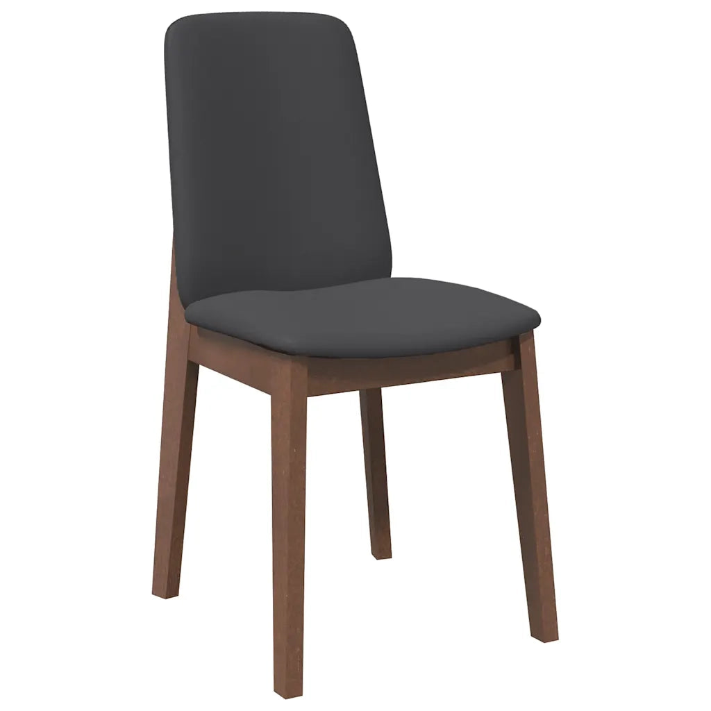 Sedie da Pranzo con Cuscini 2pz Marrone Legno Massello di Hevea 4102444