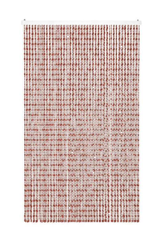 Tenda Antimosche per Porta Finestra A Pannello Con Telaio In PVC, In più Colori, Moschiera con Corde a Perline per Esterno Interno Fili a Caduta - Marrone - 100 x 220 Cm