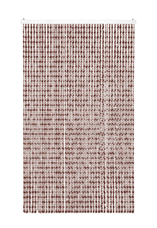 Tenda Antimosche per Porta Finestra A Pannello Con Telaio In PVC, In più Colori, Moschiera con Corde a Perline per Esterno Interno Fili a Caduta - Caffe - 140 x 230 Cm