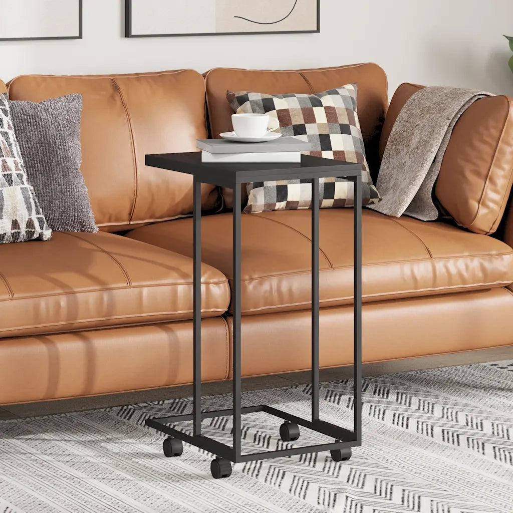 Tavolino con Ruote Nero 40x30x63,5cm in Legno Ingegnerizzato cod mxl 63755