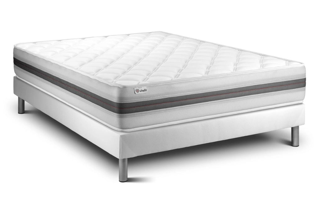 Letto con materasso VITALMEMO BACK 140 x 220 cm Rete kit Bianco