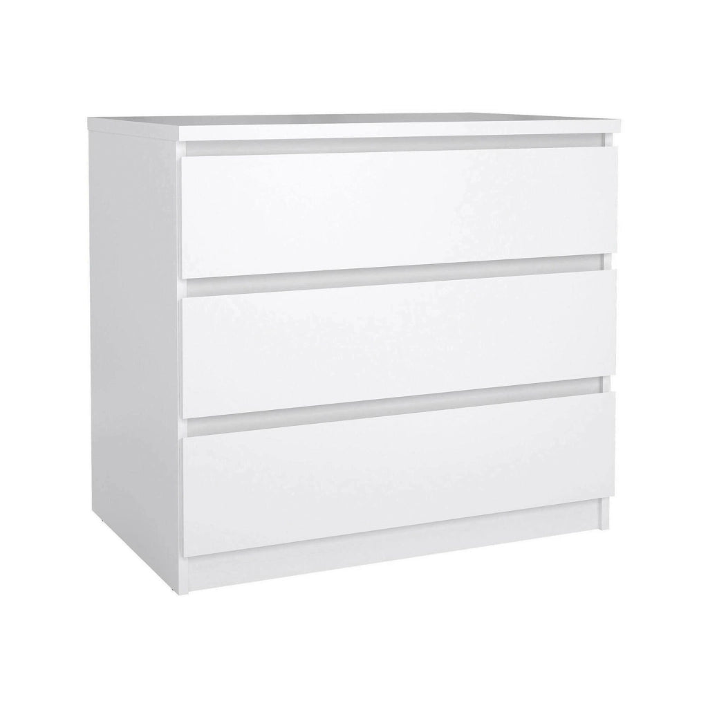 Cassettiera Kajiki, Settimino multiuso, Comò camera da letto, Mobile con cassetti, 77x50 h68 cm, Bianco lucido