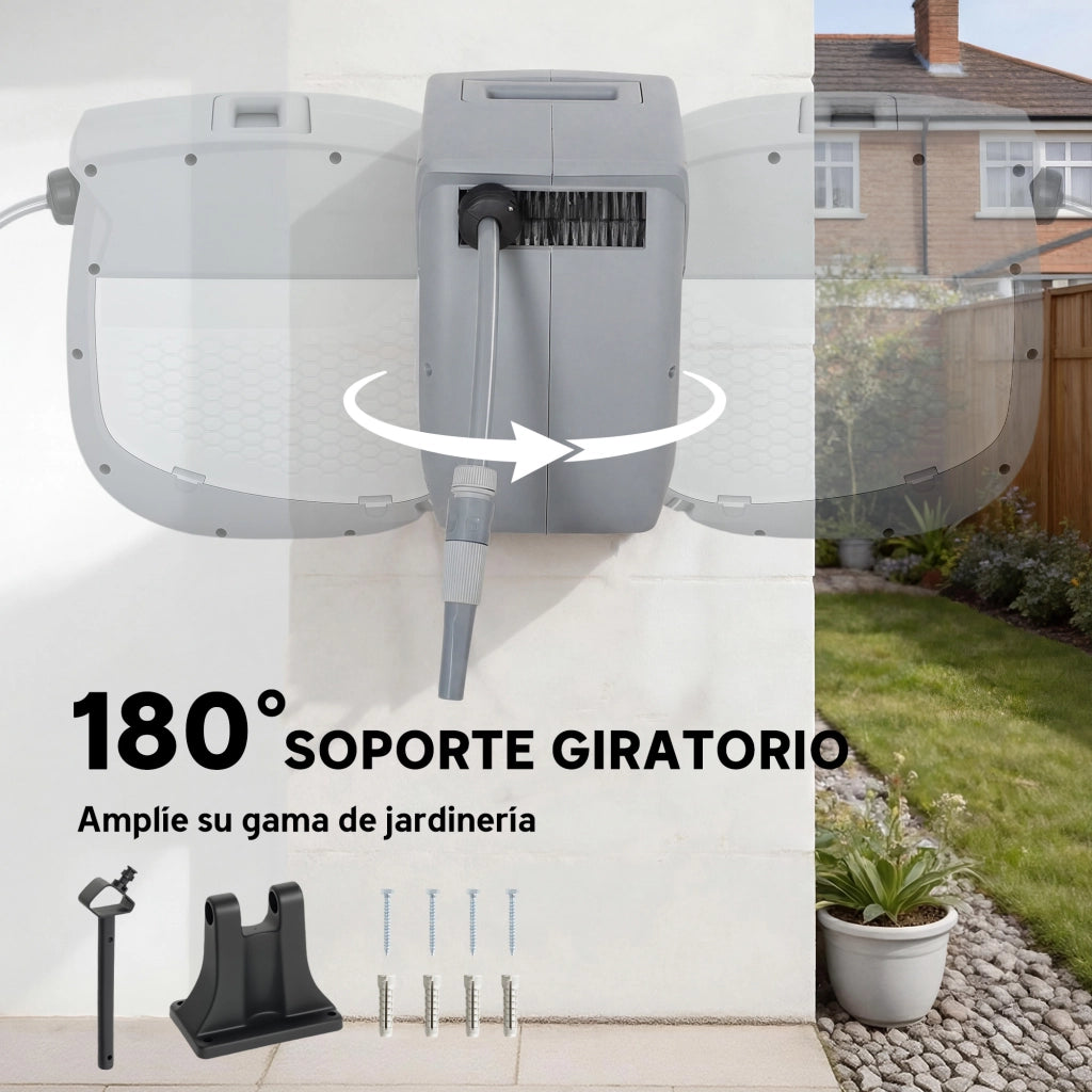 Carrete Manguera Retrattile 20+1,9 m ¨C zephmum ¨C Grigio