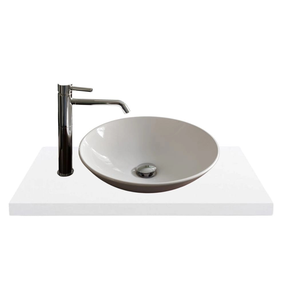 Piano lavabo rettangolare truciolare bianco 80x48x4H