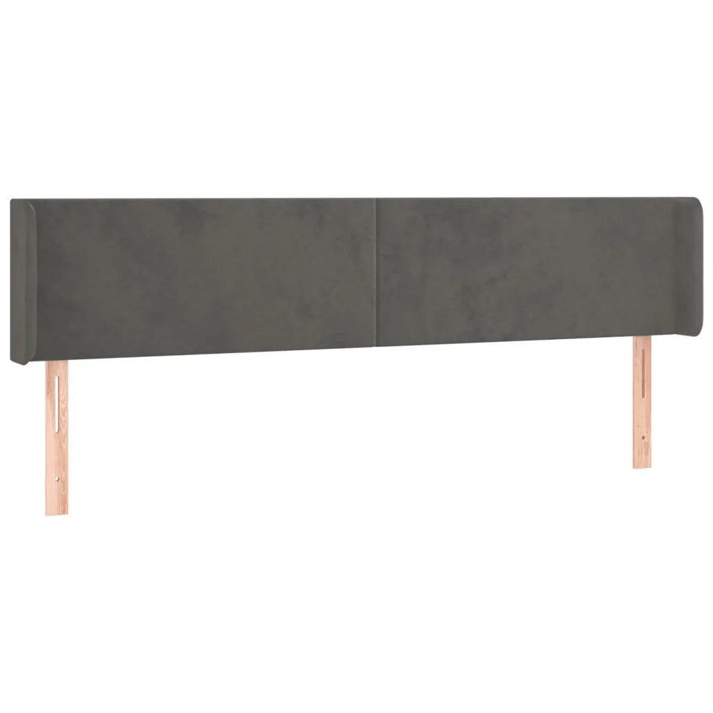 Testiera a LED Grigio Scuro 163x16x78/88 cm in Vellutocod mxl 73836
