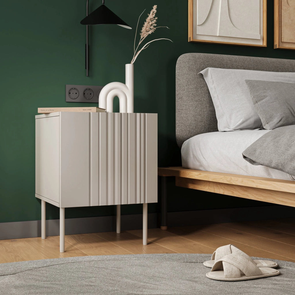 Russi, Comodino Cassetti, 59x42x44.5h cm Beige