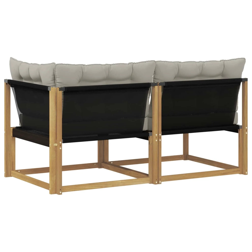 Set di divani da esterno Legno di Acacia Massello Bianco 901654