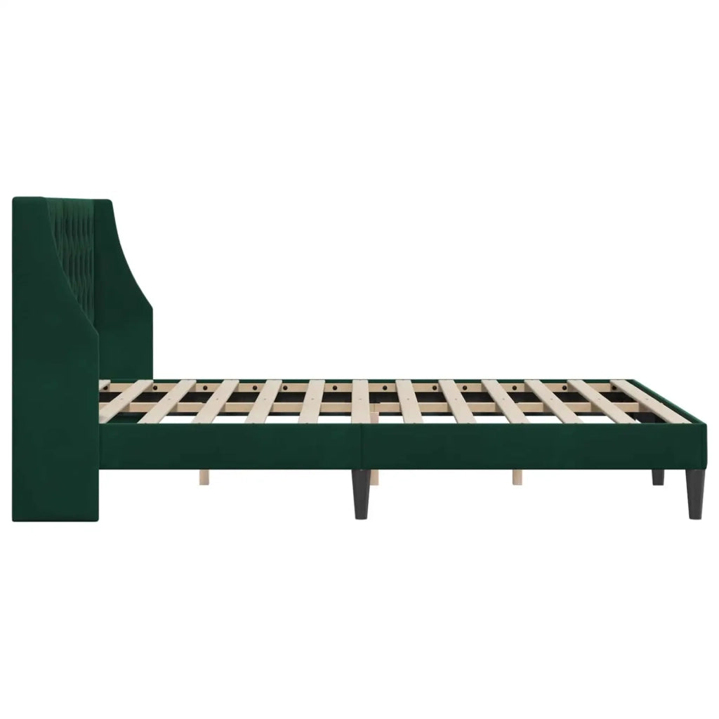 Struttura del letto Verde Scuro 140 x 190 cm Velluto