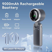 Ventilatore portatile a mano, alimentato da USB, fino a 10 ore di utilizzo - Nero