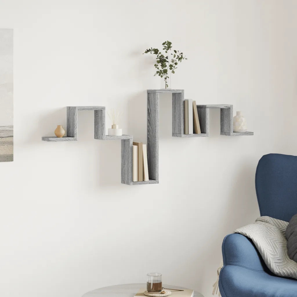 Mensola a Muro | Mensola a parete Grigio Sonoma 104,5x10x43 cm Legno Multistrato