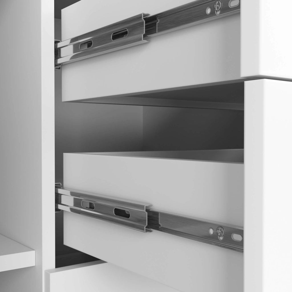 Cassettiera AKORD K45 Cassettiera Bianca 110 cm 2 ante 4 cassetti 110x35x80 cm