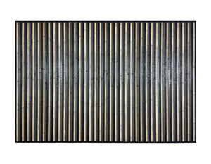 Tappeto Arredo In Vero Bamboo Naturale Grande a Listelli Bordato BambÃ¹ Soggiorno Cucina Salotto Listello Legno Grigio - 140x200cm