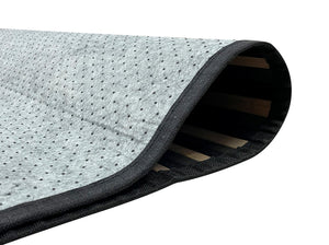 Tappeto Arredo In Vero Bamboo Naturale Grande a Listelli Bordato BambÃ¹ Soggiorno Cucina Salotto Listello Legno Grigio - 120x180cm