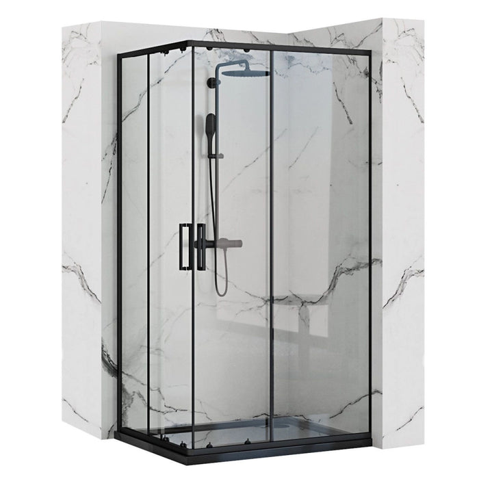 Cabina Doccia Rea Punto Black 80x100 senza piatto doccia
