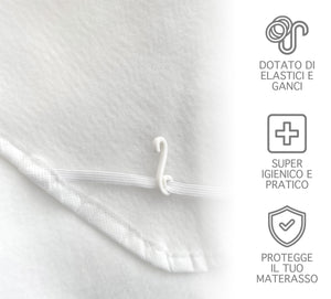 Coprirete In Feltro Anallergico Traspirante Con Lacci E Ganci Proteggi Doghe Lavabile Antiacaro Prodotto Italiano - Bianco - 130x190cm