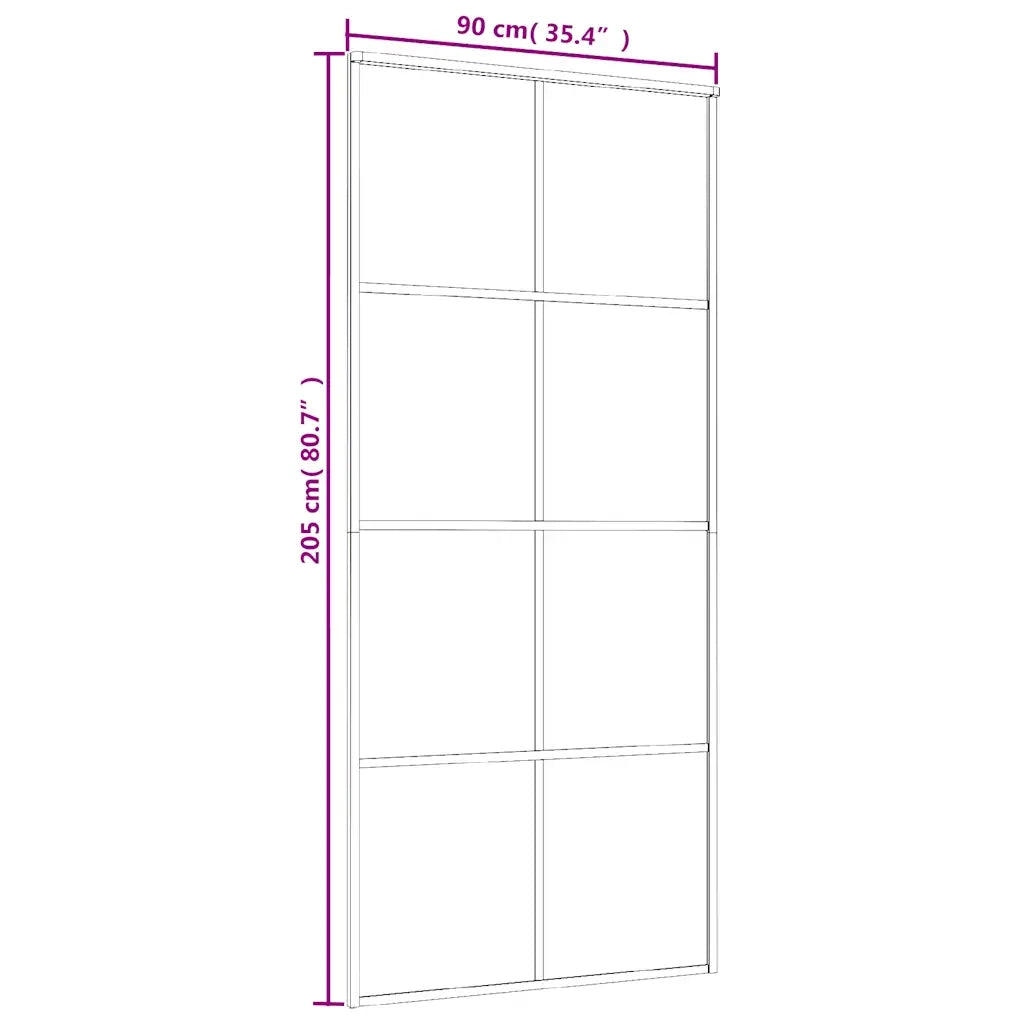 Porta Scorrevole in Vetro ESG e Alluminio 90x205 cm Bianca 151673