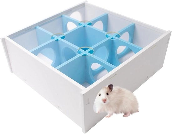 Labyrinto per hamster con più camere e copertura in acrilato trasparente - 21 x 20 x 75 cm