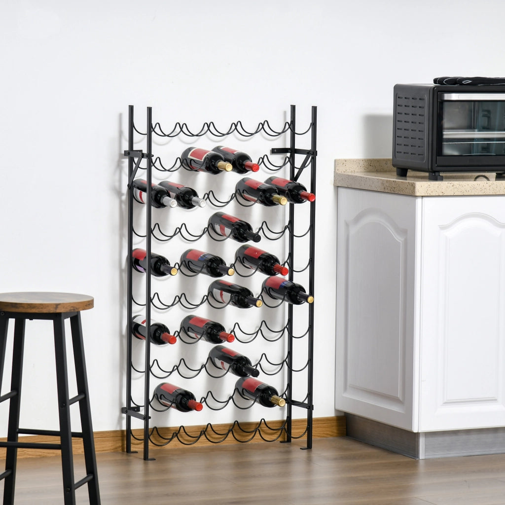 Libreria per Bottiglie 60 Flaschenregal ¨C Zephmum ¨C Nero 63x20x118 cm
