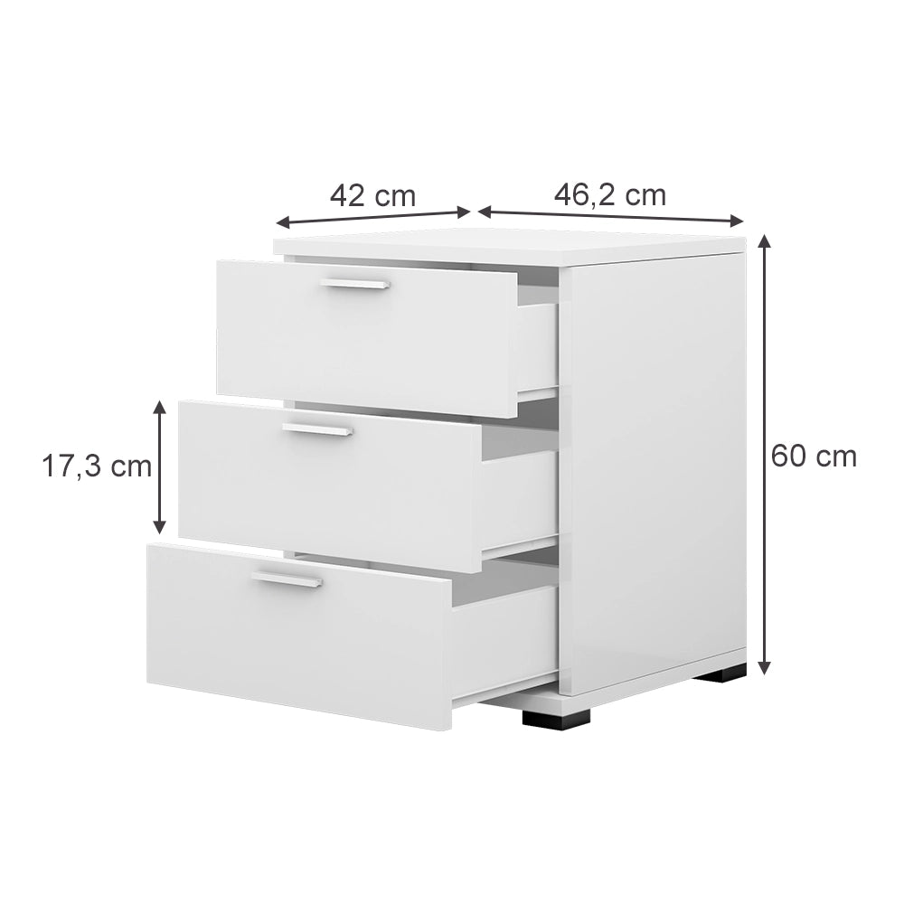 Vicco Comodino camera da letto Bianco 46.2 x 60 cm