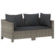 Set da giardino 2 pz | Set Salotto da Giardino con cuscini grigio in polyrattan