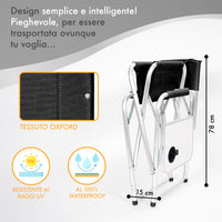 Sedia Sgabello Regista Poltrona Pieghevole In Alluminio Lavabile Leggera Lavabile Con Tavolino Porta Bibite Incluso Campeggio Mare Spiaggia Nero