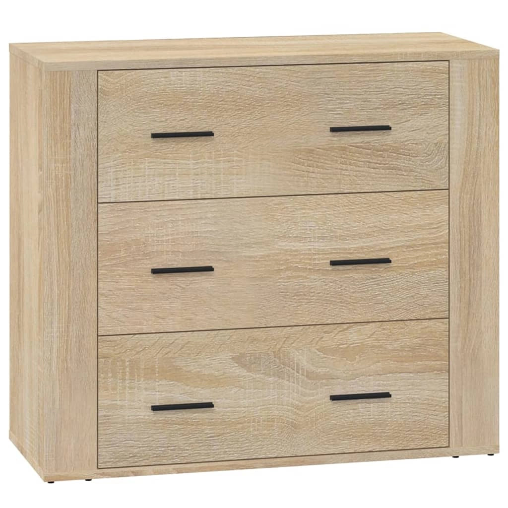 Buffet credenza cassettiera armadio mobile contenitore organizer cucina soggiorno rovere Sonoma 80 x 33 x 70 cm legno ingegnerizzato beige 02_0031717