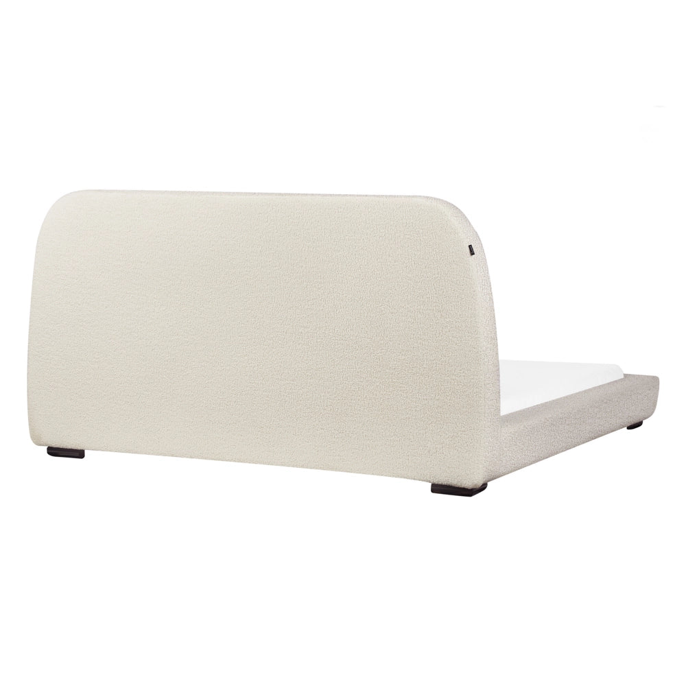 Letto ad acqua Beige Poliestere Boucle Tessuto Imbottito 160 x 200 cm EU King Size Design Classico Tradizionale