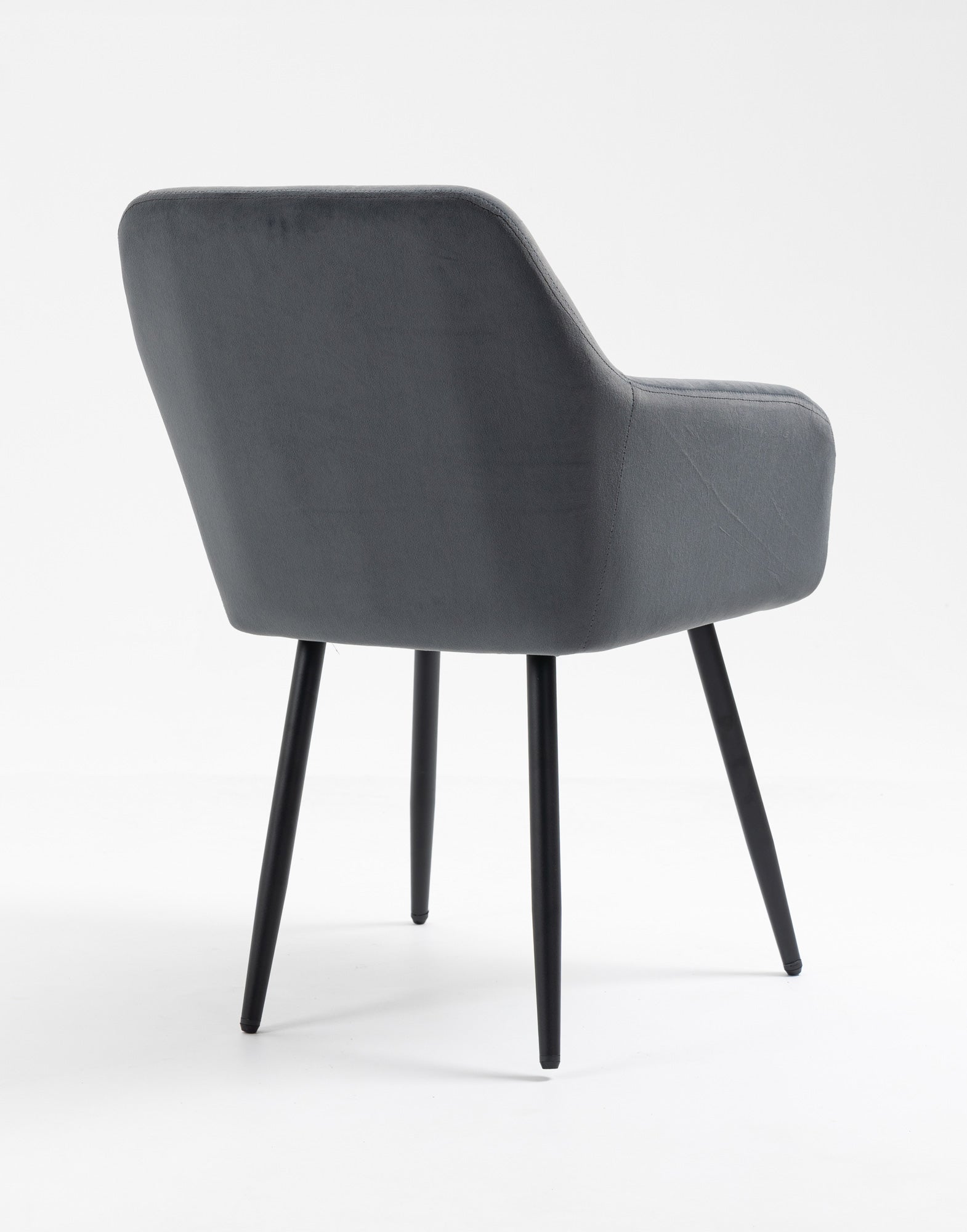 Poltroncina Classica con Braccioli per Camera da Letto in Velluto Design Moderno- GrigioScuro