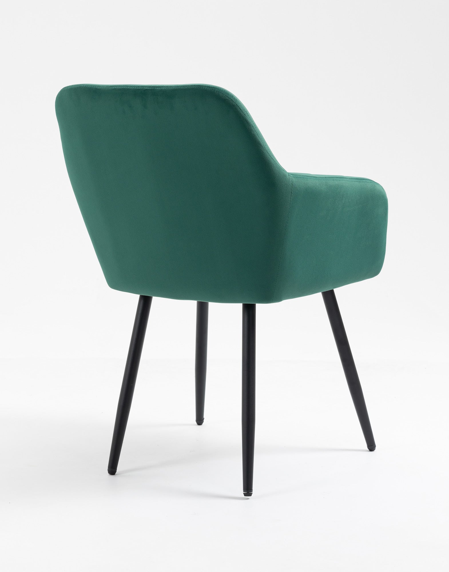 Poltroncina Classica con Braccioli per Camera da Letto in Velluto Design Moderno-Verdescuro