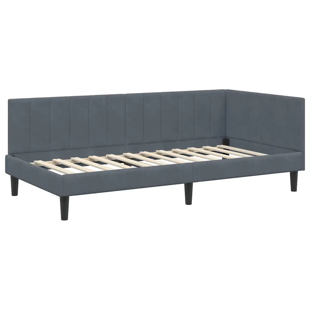 Struttura Letto Angolare con Materasso 2 pz-Giroletto con materasso Grigio Velluto 249377