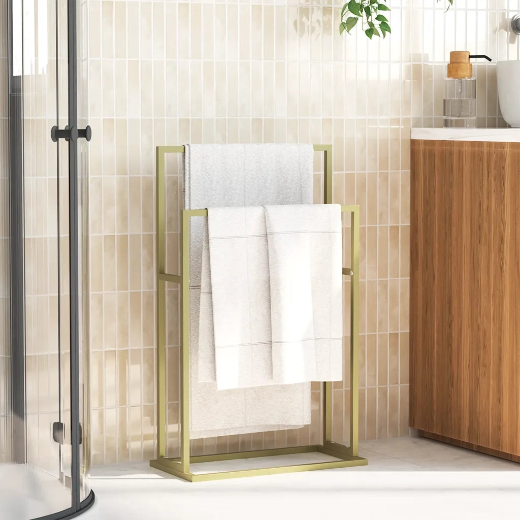 Portasciugamani da Pavimento Oro 48x24x78,5 cm in Ferro 343089