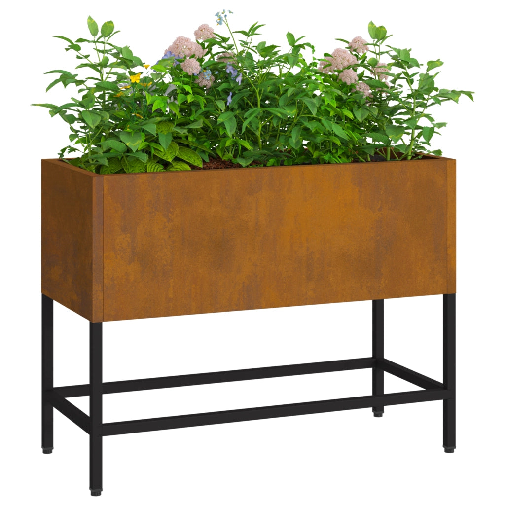Fioriera rialzata 60x26x45 cm in acciaio resistente alle intemperie