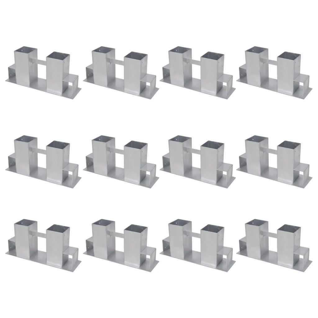 Set Supporti per Legna da Ardere 12 pz in Acciaio Argento 278715
