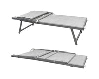 Lettino Prendisole Deluxe In Alluminio Pieghevole Professionale Sdraio Con Tettino Parasole Tessuto Textilene Impermeabile Resistente Raggi Uv Giardino Piscina Spiaggia Terrazzo  - Grigio