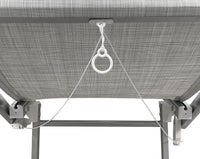 Lettino Prendisole Deluxe In Alluminio Pieghevole Professionale Sdraio Con Tettino Parasole Tessuto Textilene Impermeabile Resistente Raggi Uv Giardino Piscina Spiaggia Terrazzo  - Grigio