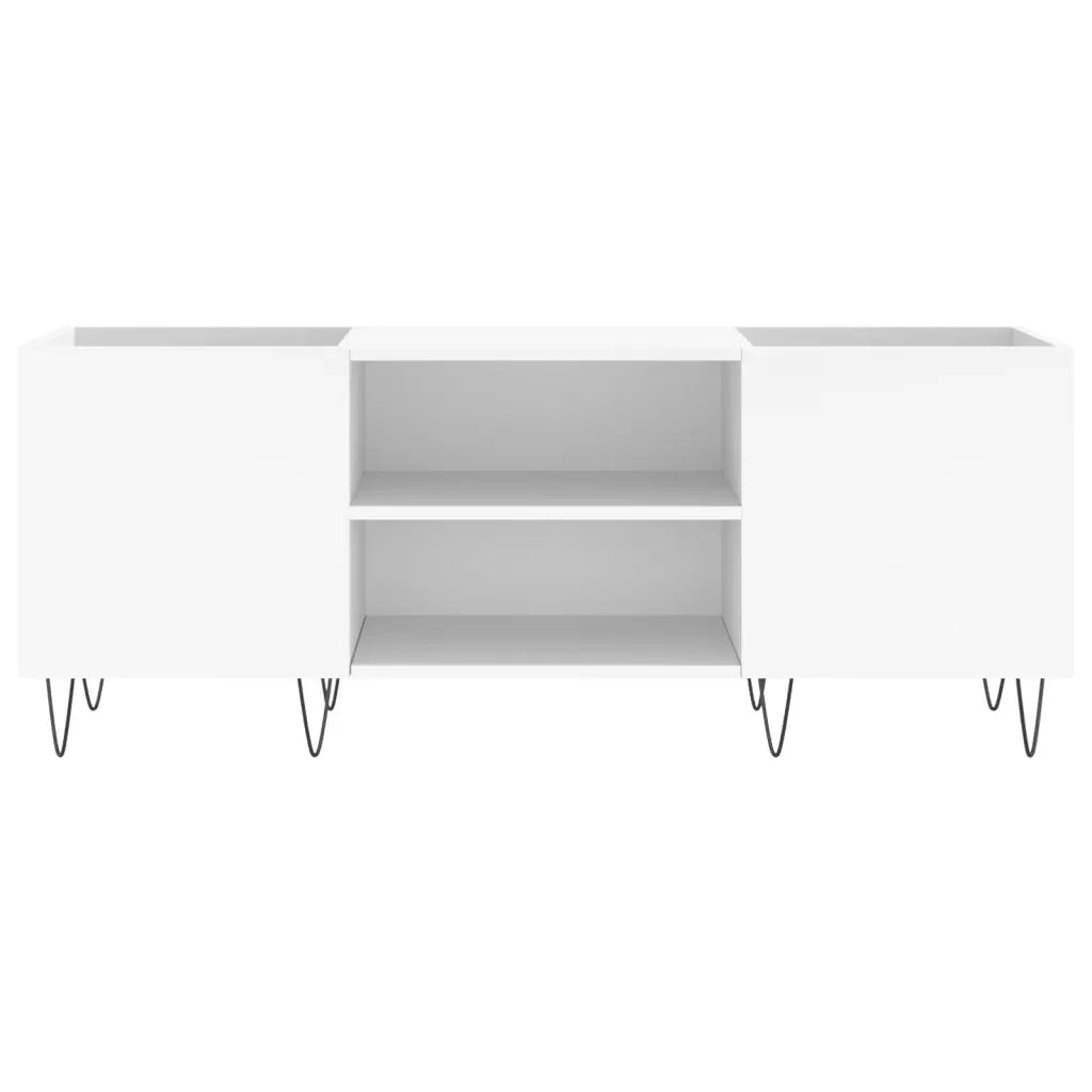 Mobile Porta Dischi Bianco 121x38x48 cm in Legno Multistrato 831676