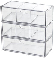 Organizzatore di cosmetici in acrilato trasparente, 3 pezzi, 20,5 x 10 x 7,5 cm