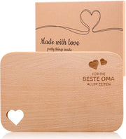 Regalo per nonna con incisione "Per la nonna più amata di sempre" - mensole da colazione in legno come regalo di Natale - cuore di legno